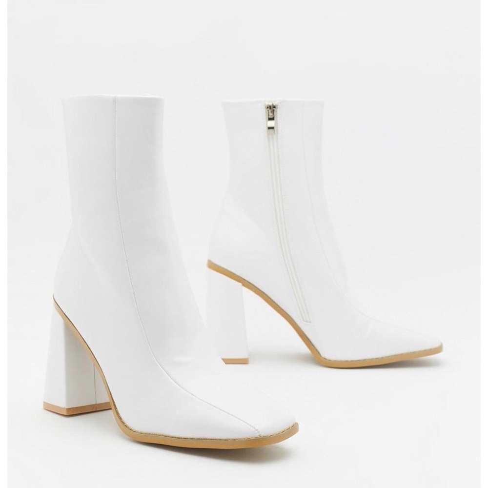 Faux Patent Ankle Booties